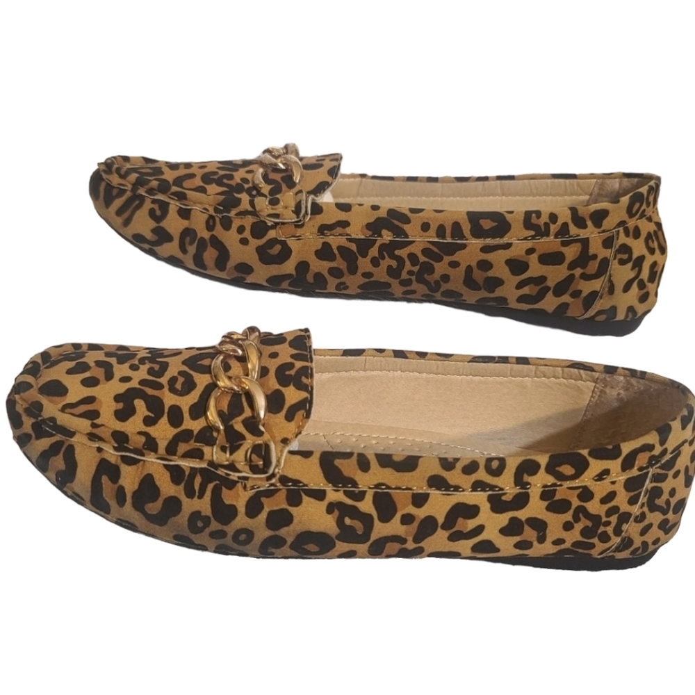 Anna Suede Leopard Print Flats Size 6.5